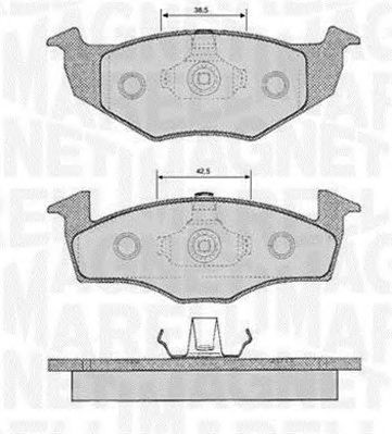 MAGNETI MARELLI 363916060390 -  Комплект тормозных колодок, дисковый тормоз